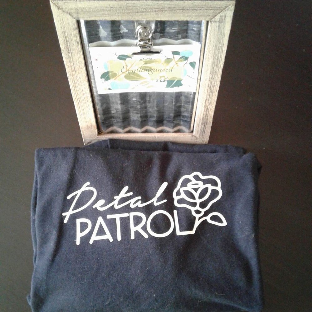 Handmade Black T-shirt Petal Patrol